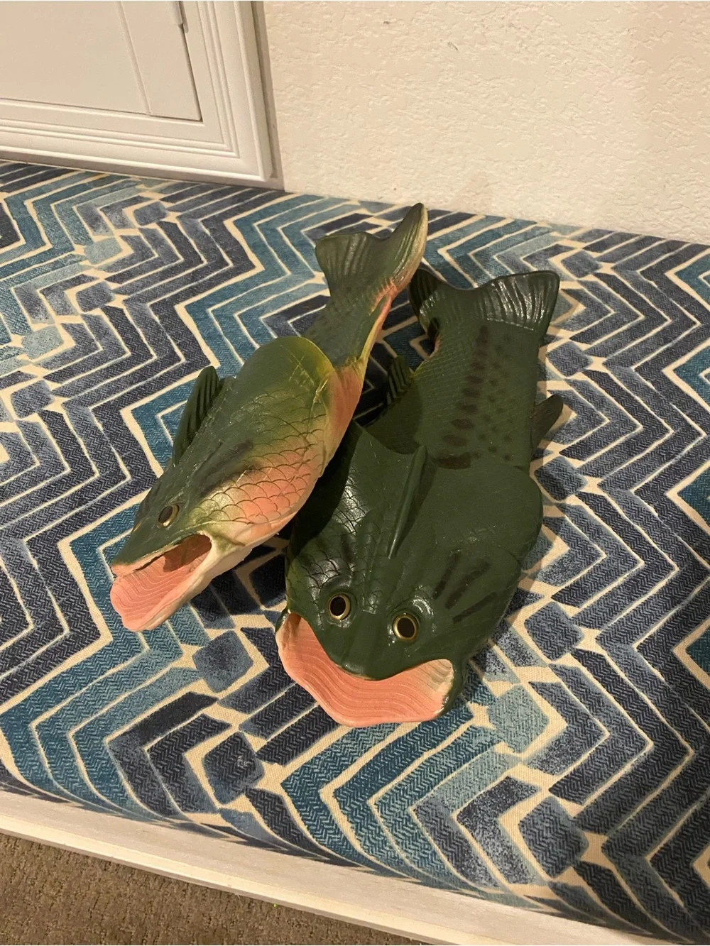 Green Fish Slip-On Pet House Slippers - Unbranded